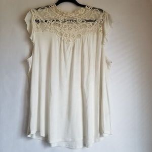 Self-Esteem Lace Mock Turtleneck Top